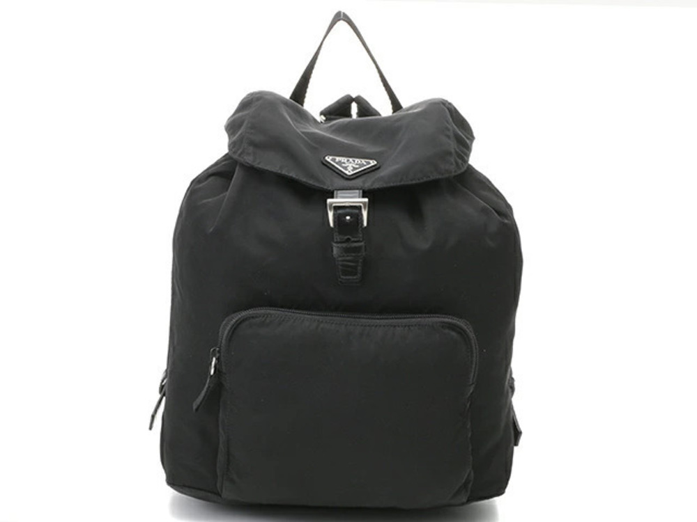 Prada Bag Backpack Black Calfskin